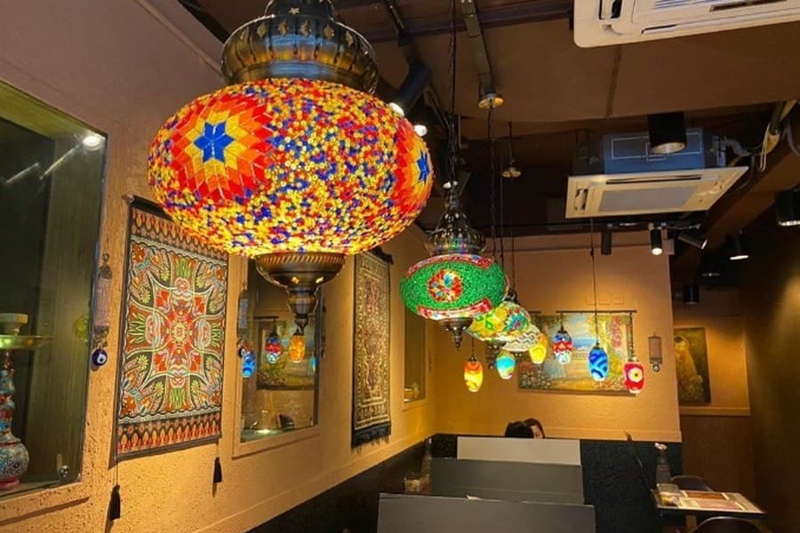 Middle Eastern lamps and decor