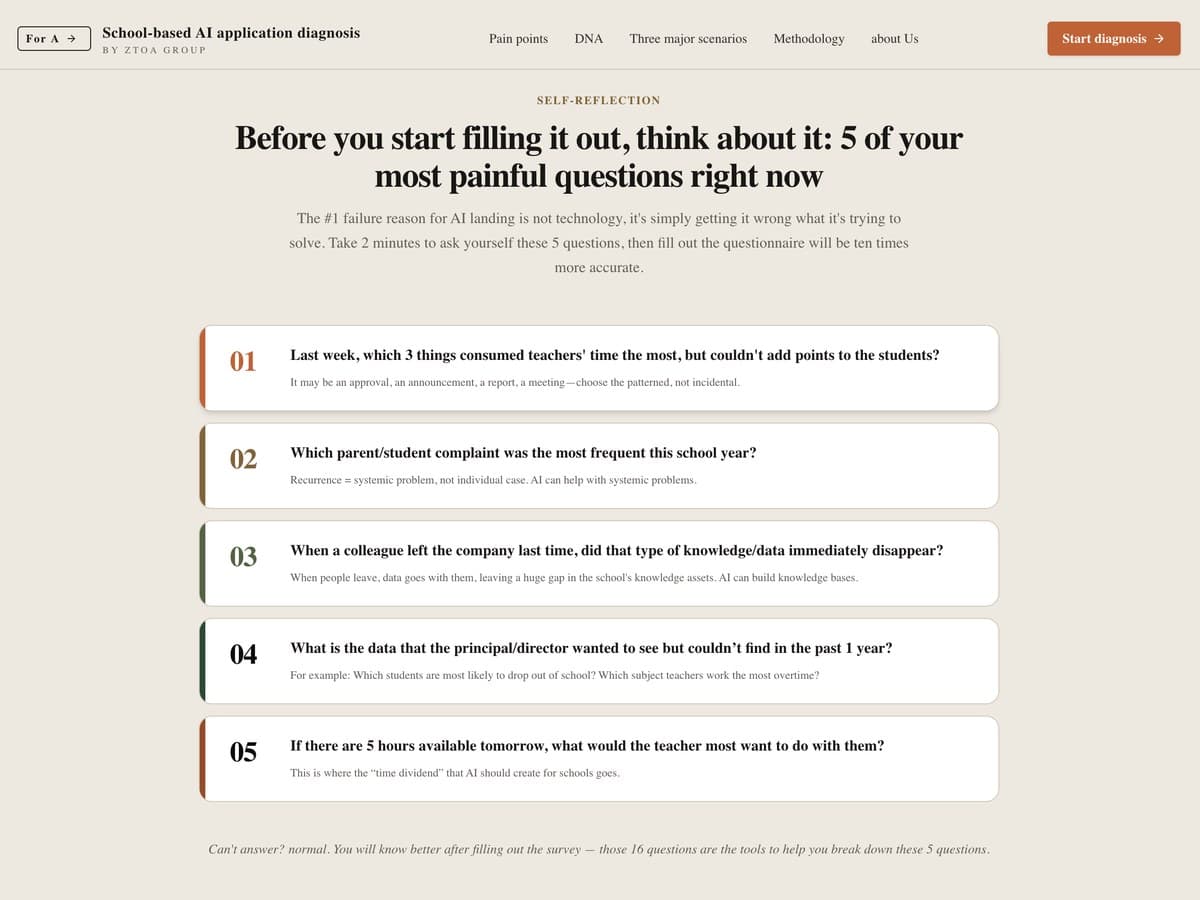 School-based AI diagnostic